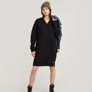 G-Star V-Neck Oversized Sweater Dress Black Size XS